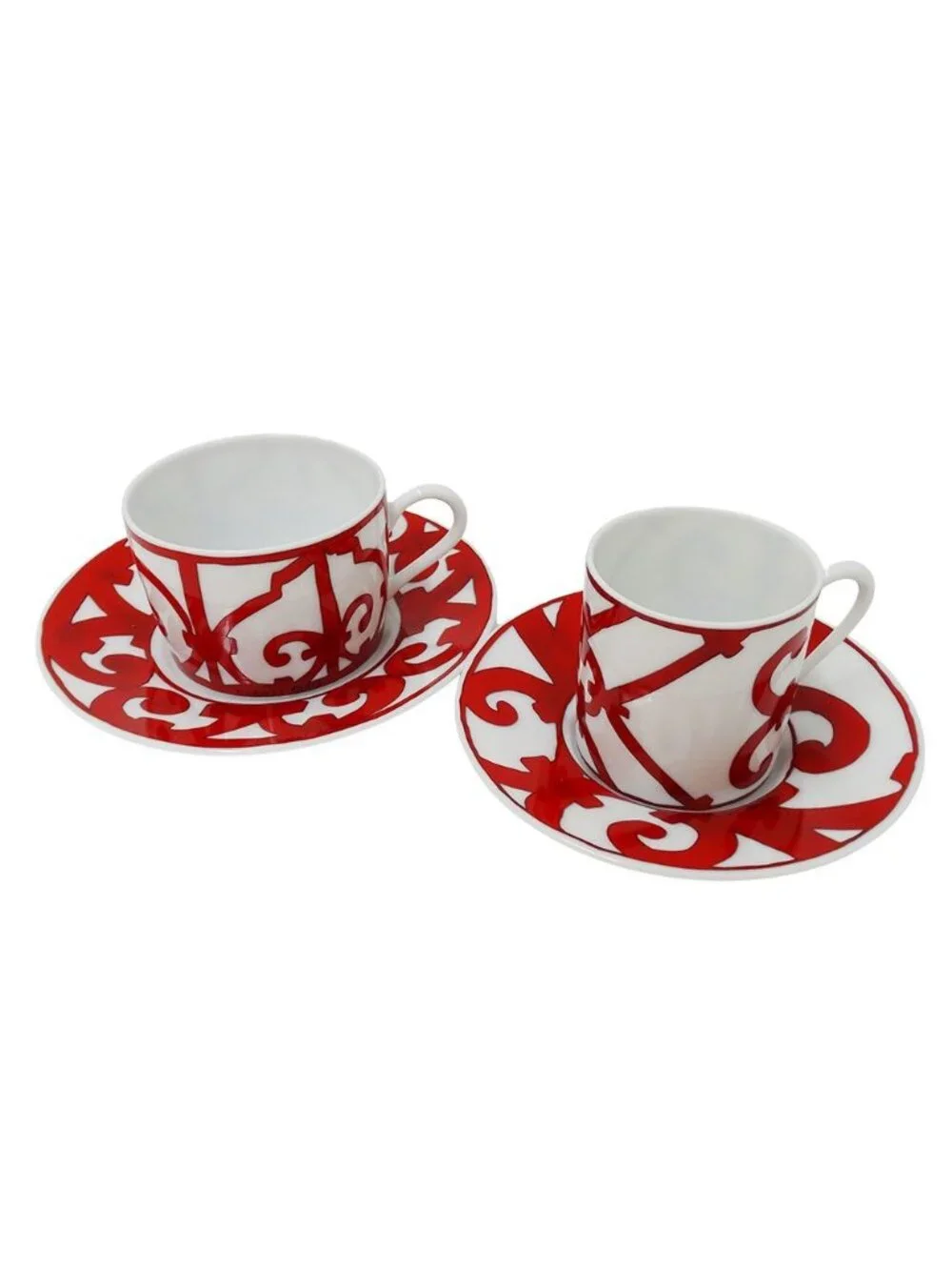 Hermes Tableware Kadalukivir Cup & Saucer Set Ceramics Red White Tea Cup Coffee